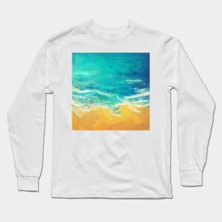 Watercolor shoreline scene Long Sleeve T-Shirt